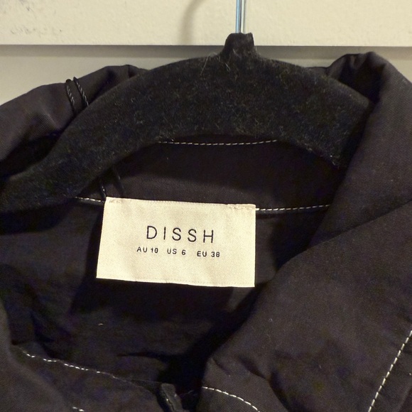 DISSH FRANKIE BLACK CROPPED POPLIN SHIRT - Picture 3 of 3